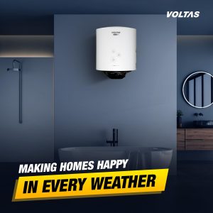 Voltas AquaM 25 L 5 Star Vertical Mounting 2000W Water Heater (Copper, 2024 Model, Aqua M 255VMBWT, White)