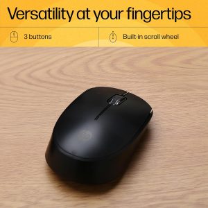 HP CS10 Wireless Keyboard Mouse Combo/2.4 GHz Wireless Connection/Ergonomic Design/Energy and Electricity Saving/Plug and Play, Intelligent Dormancy/Drop Key Cap/ 1600 dpi/Black (7YA13PA)