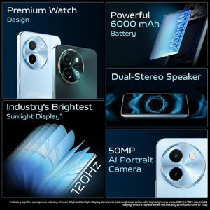 vivo Y58 5G (Himalayan Blue, 8GB RAM, 128GB Storage)